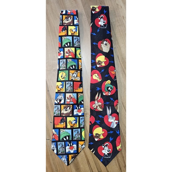 Other - Vintage Looney Tunes Men's Tie‎ Lot - 1990's - Valentines Day, Stamp Collection